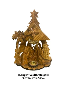 Authentic Handmade Olive Wood Nativity Set Music Box from Bethlehem - Christmas - Picture 1 of 6