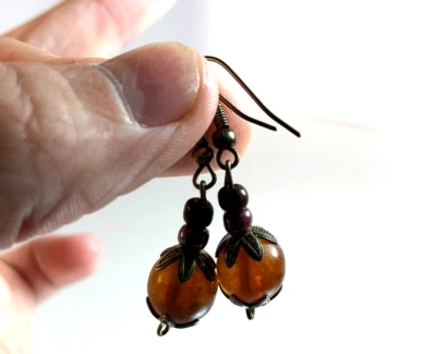 Soviet vintage Genuine amber, natural Baltic amber earrings 2.6g - Image 1 of 4