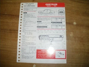 TECHNISCHES DATENBLATT CHRYSLER 160 GT - 180 - Bild 1 von 1