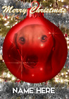 Dachshund Dog Bauble Merry Christmas Greeting Personalised Card Name A5 RB130