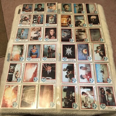Superman The Movie Series 1 Set 77 Trading Cards + 6 Foil Stickers 1978 Topps - Image 1 of 4