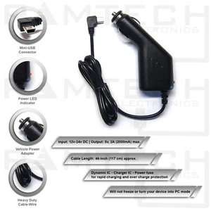 2A DC Car Vehicle Power Charger Adapter Cable For Garmin Nuvi 68 68LM 68LMT GPS - Picture 1 of 2