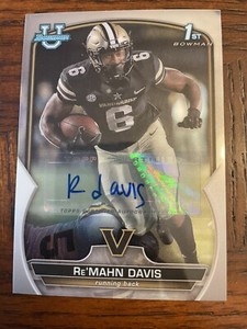 2022 Bowman University Chrome RE’MAHN RAY DAVIS Kentucky 1st Bowman Auto