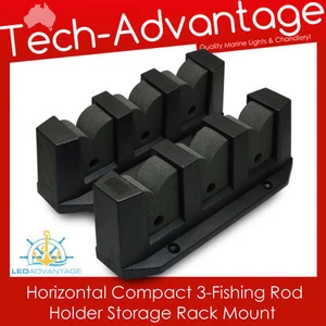 3-ROD HORIZONTAL FISHING ROD HOLDER STORAGE RACK - BOAT / YACHT / GARAGE / HOME - Bild 1 von 4