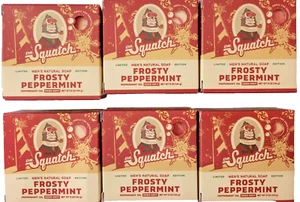 6pk Dr. Squatch Frosty Peppermint Men's Natural Soap Limited Edition 5 oz Ea /E5 - Picture 1 of 5
