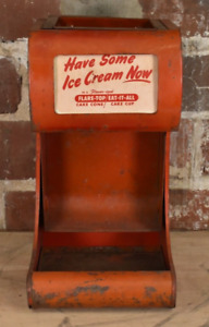 Vintage Red Ice Cream Cone Dispenser Flavorized Flare-Top Eat-It-All