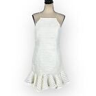 Bardot Piper Sleeveless Lace Mini Dress Women's 8 White Flounce Hem NWT