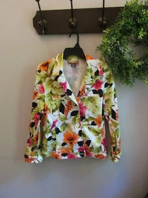 Chaqueta Blazer Havana Jacks Café Estampado Hawaiano Multicolor Manga Larga Talla Grande Foto 1 de 3