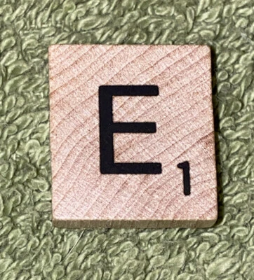 Hasbro 2001 Scrabble Replacement Parts Piece - Wooden “E” Tile - Image 1 of 3
