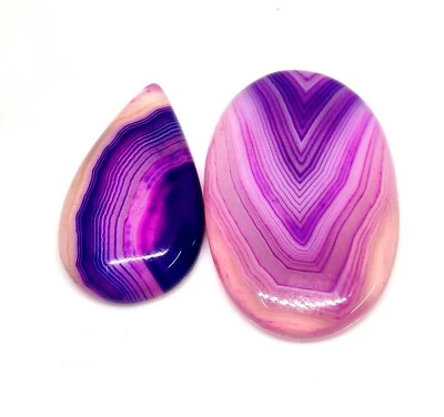 美丽带状紫色玛瑙混合凸圆形宝石大量珠宝制作 94 克拉 — 第 1/4 张图片