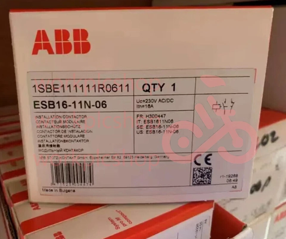 1PCS NEW ABB ESB16-11N-06 Installation Contactor 230V AC/DC 1SBE111111R0611 - Image 1 of 1