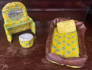 1970s Puff n Play Barbie Bedroom Set by Zee Toys Floral, Bed, Dresser, Ottoman - Picture 1 of 6