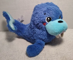 Walmart Blue Walrus Plush Sparkle Eyes Whale Seal Stuffed Animal Heart 9inch - Picture 1 of 3