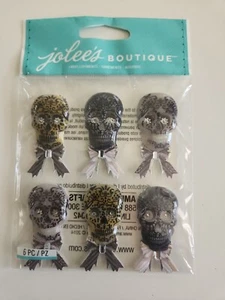 Jolees Boutique Black and White Skulls Repeat scrapbooking stickers - Picture 1 of 1