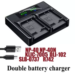 Dual Battery Charger For HP R742 Photosmart LI40 Q6277A Q2232-80005 R742v R742xi - Picture 1 of 4