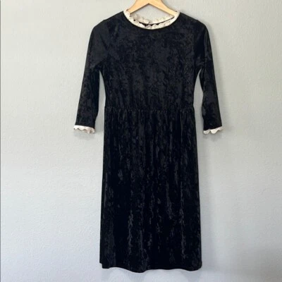 Vestido Vaina Flamingo Urbano Negro Para Mujer Pequeño Cuello Peter Pan Mangas 3/4 Foto 1 de 4