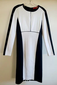 Gorgeous Vintage Narciso Rodriguez Black & White Color Block Dress, Size Small - Picture 1 of 12