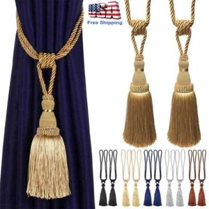 2/4Pcs Curtain Tassel Tiebacks Durable Window Tie backs Rope Holdbacks Window US - Picture 1 of 17