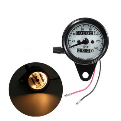 Universal Motorcycle Cruiser Dual Odometer Speedometer Gauge Signal Backlight AS - Image 1 of 4