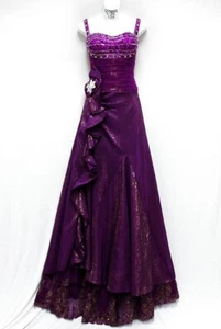 UNIQUE PAGEANT PROM COCKTAIL DRESS HOMECOMING EVENING FORMAL GOWN Purple XL 14 - Picture 1 of 2