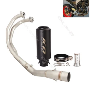 For Yamaha MT-03 2016-25 YZF R3 Slip On Muffler Exhaust Front Pipe Full System - Picture 1 of 15
