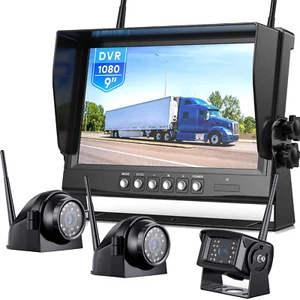 Digital Wireless 9" Monitor DVR 1080P Backup Camera for Truck Reverse Rear View - Picture 1 of 17