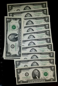 Mixed Lot ✯1976-2017✯, LUCKY NEW Uncirculated Two Dollar Bill RARE Crisp $2 Note - Picture 1 of 6