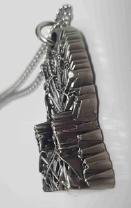 3D GAME OF THRONES Iron Throne Necklace Silver TV Series House of Dragons Old US - Picture 1 of 12