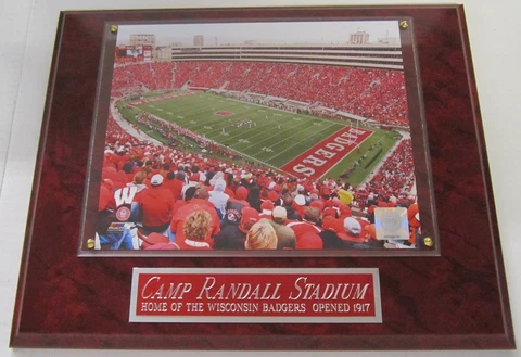 CAMP RANDALL STADIUM WISCONSIN BADGERS FRAMED 8X10 PHOTO-MAN CAVE-12X15 PLAQUE Cover