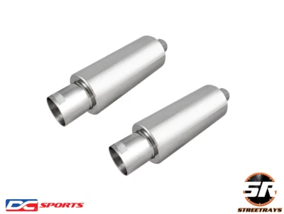 Silenciador redondo universal DC Sports EX-5016 - Salida de 3,25" se adapta a tubería de 2,25" - Cantidad 2 Foto 1 de 4