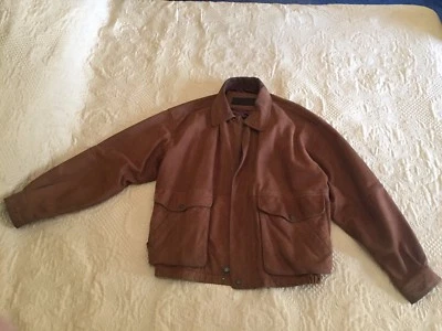 AUTHENTIC GENUINE TIMBERLAND WATERPROOF COWHIDE LEATHER MEN BROWN JACKET Sz L - Image 1 of 4