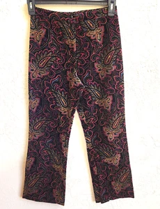 Copper Key Pants Girls 14 Soft Velvet Paisley Straight Pants 100% Cotton - Picture 1 of 8