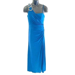 Women's Beautiful Eureka Teal blue prom dress Rhinestones - Picture 1 of 17