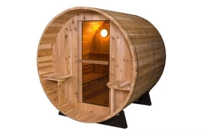 Sauna mit Vorraum Gartensauna Fasssauna Außensauna Saunafass Zedernholz 6 Pers. - Bild 1 von 4