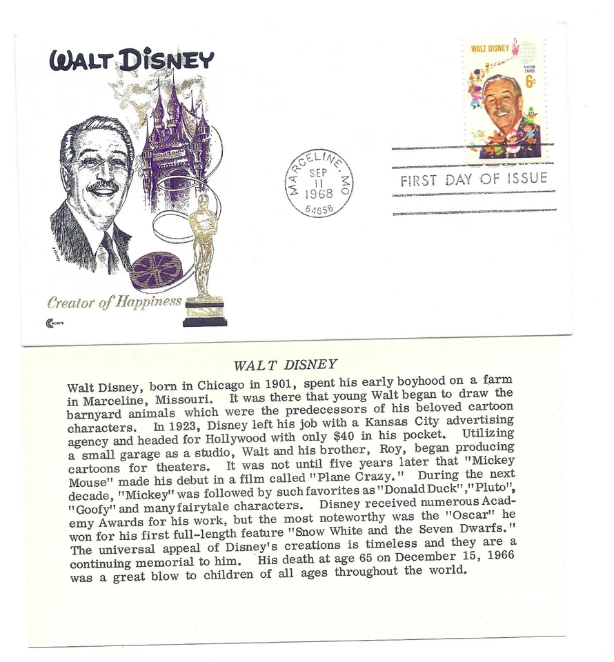 1355 Walt Disney Cover Craft, Cachets, CCC),  FDC - Image 1 of 1