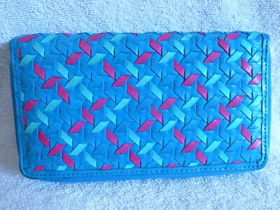 NUEVA Cartera Rolfs Aqua Turquesa Azul y Rosa Cuero Genuino Damas: SIN USAR Foto 1 de 4