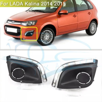 Parachoques delantero luces de circulación diurna LED DRL lámpara antiniebla c para LADA Kalina 2014-2015 Foto 1 de 4