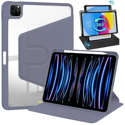 Rotating Stand Case for iPad Air M3/M2, iPad Pro M5 M4 13" 11" 10.9" Clear Cover - Image 1 of 4