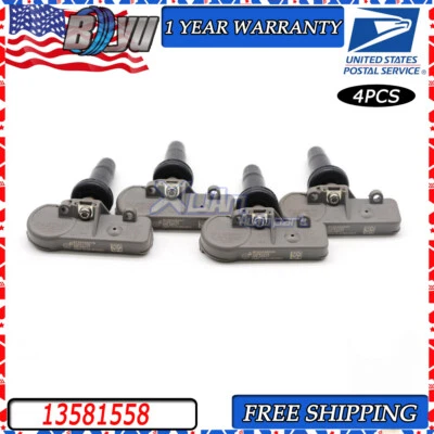 13581558 Juego completo de 4 sensores de presión de neumáticos GM Snap-in TPMS Kit EE. UU. 4 PIEZAS Foto 1 de 4