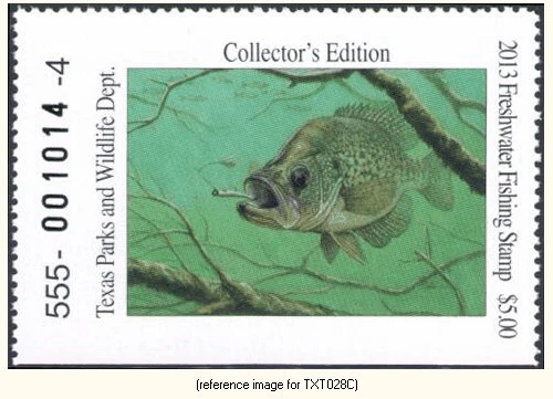 D2K Texas Trout Stamp 2013 $5.00 (crappie) - Image 1 of 1