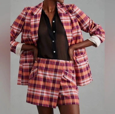 Мини-юбка в клетку Anthropologie Maeve осень ретро опрятный размер 16 Вт женская - Изображение 1 из 4