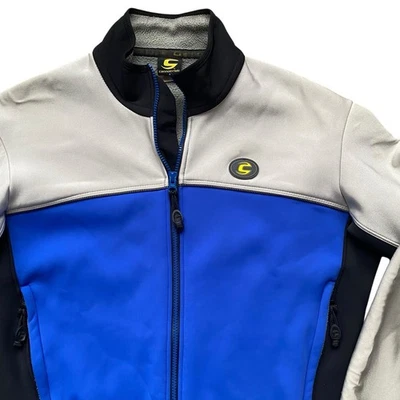 Chaqueta de Ciclismo Cannondale Vintage Softshell Mediana Polar Gris Azul Cremallera Completa Y2K Foto 1 de 4