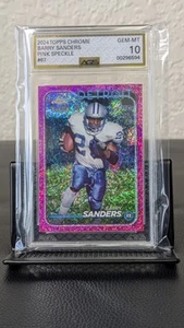 2024 Topps Chrome Football Barry Sanders Pink Speckle 140/399 #67  - Picture 1 of 2