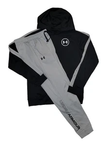 Under Armour Youth XL Gray & Black Fleece Joggers & Hoodie Outfit - Picture 1 of 14