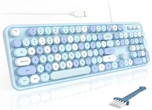 MOFII Computer Keyboards Wired, Plug Play USB Full Size Blue Colorful - Afbeelding 1 van 7
