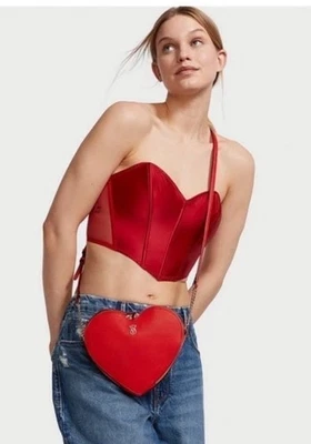 Cartera Bandolera Victoria's Secret Para Mujer Corazón Rojo Cuero Sintético NUEVA Roja  Foto 1 de 4