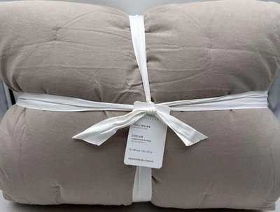 Edredón/colcha Pottery Barn Dream de algodón cepillado COMPLETO/QUEEN ~ lino Foto 1 de 2