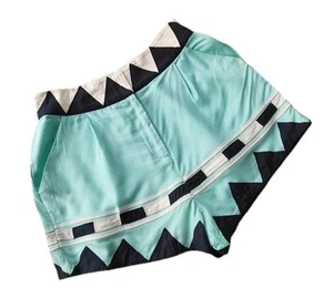 Mara Hoffman Esai Applique High Waisted Shorts Geometric Shorts EUC -  Size 6 - Picture 1 of 6
