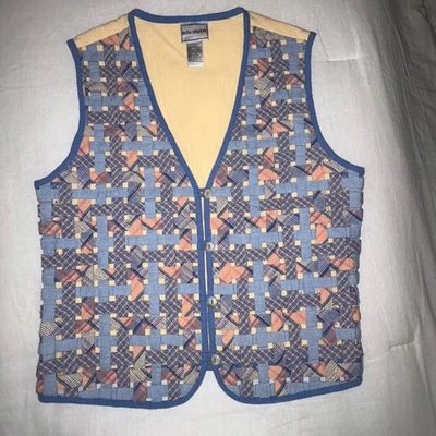 Chaleco de Colección Napa Valley Tejido Patchwork Botón Floral Cottagecore Para Mujer M Hong Kong Foto 1 de 4