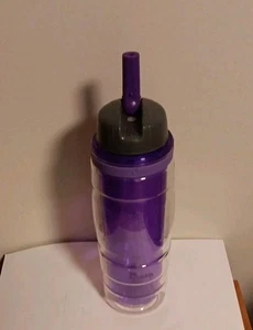 Bubba 22oz Water Bottle With Straw sip Clear & purple W/ carrying loop excellent - Picture 1 of 9